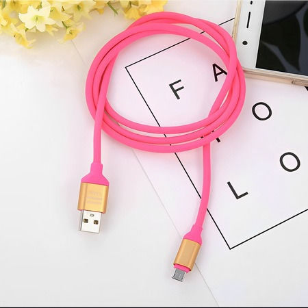 Cablu de încărcare și date USB A la Type-C, lungime 2m, roz
