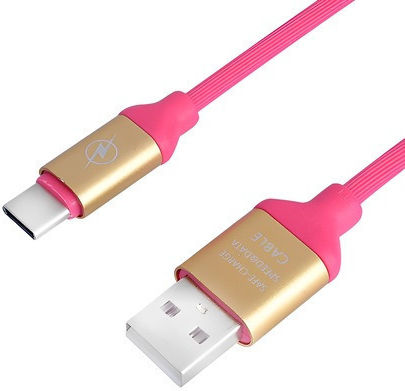 Cablu de încărcare și date USB A la Type-C, lungime 2m, roz