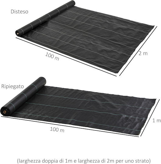 Outsunny 845-913V04BK Anti-Frost Hood 60g/m² 2x100m Black