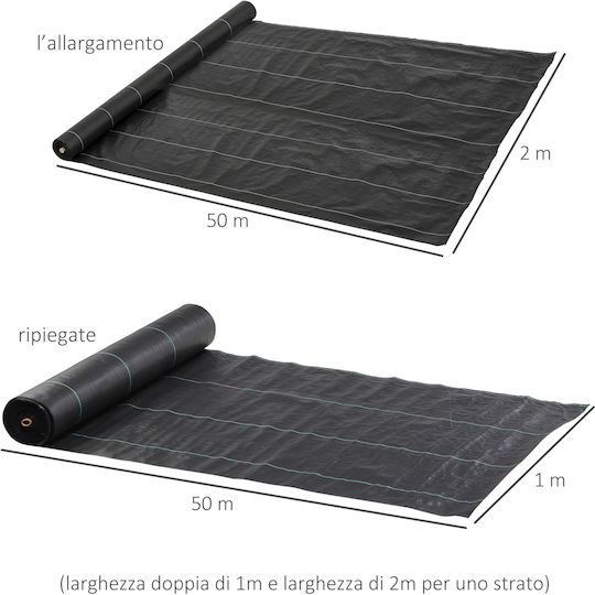 Outsunny 845-913V08BK Glugă Antigel 130gr/m² 50x2m Neagră