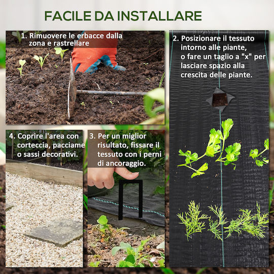 Outsunny 845-913V08BK Glugă Antigel 130gr/m² 50x2m Neagră