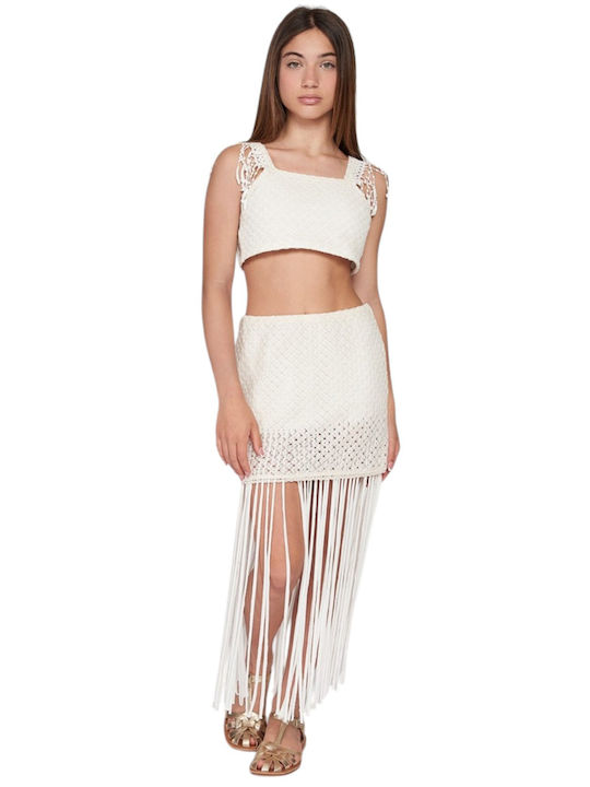 Crop Top pentru copii Cu mânecă scurtă Coasta de Fildeș