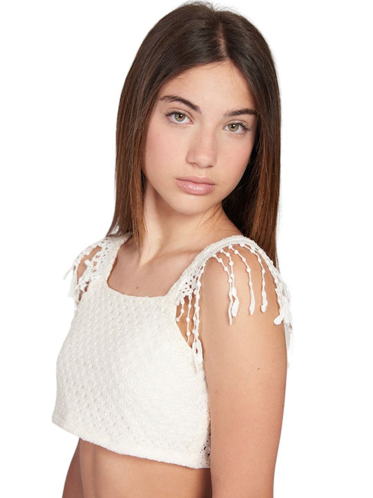 Crop Top pentru copii Cu mânecă scurtă Coasta de Fildeș