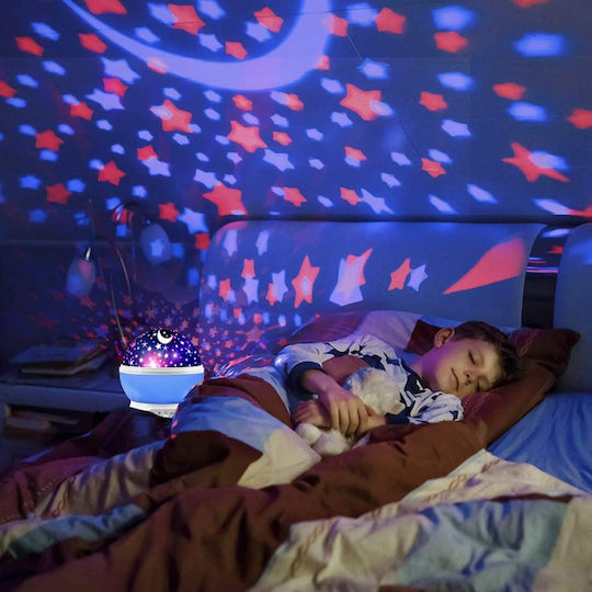 Led Rotating Kids Projector Lamp with Color Changes Light Blue