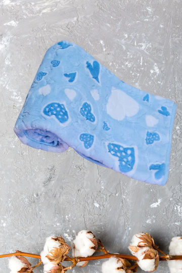 Recos Blanket Nursery Swaddling Blankets Velvet Light Blue 100x120cm