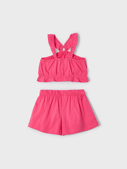 Mayoral Kids' Set with Shorts Summer 2pcs Fuchsia Pink Jersey