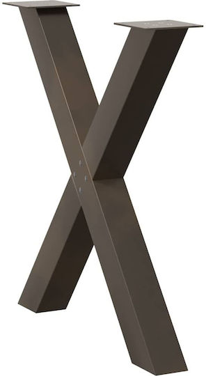 vidaXL Metallic Furniture Leg 2 Pieces Suitable for Table / Coffee Table / Office 70x72cm Brown