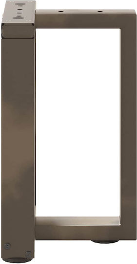 vidaXL Metallic Furniture Leg 2 Pieces Suitable for Table / Coffee Table / Office 28x25x42cm Black