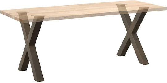 vidaXL Metallic Furniture Leg 2 Pieces Suitable for Table / Coffee Table / Office 70x72cm Brown