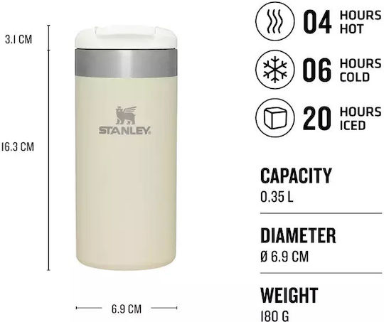 Stanley AeroLight Transit Glass Thermos Stainless Steel BPA Free 350ml Hammertone Green