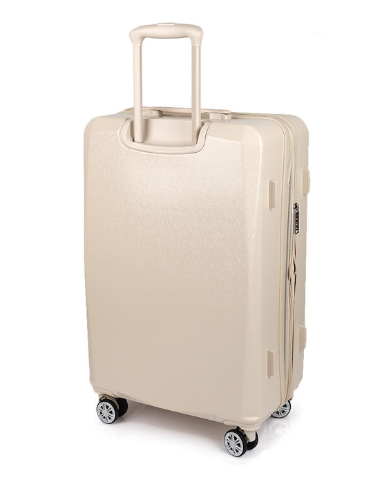 DKNY Medium Hard Travel Suitcase Ivory with 4 Wheels