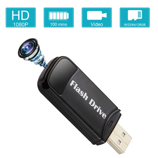 Usb Flash Drive Spy Camera Full Hd 1080p 32gb Memory Motion Detector Microphone 100 Minute Battery Life