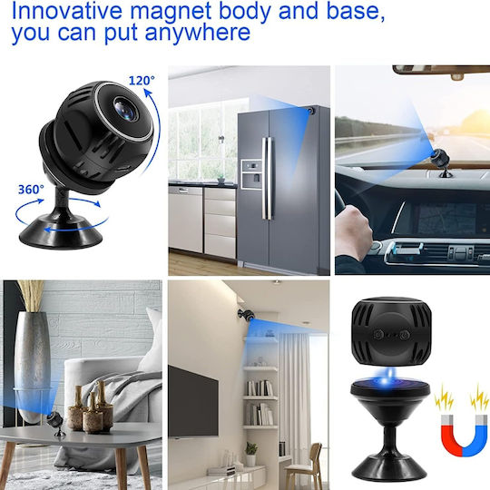 Мини шпионска камера Wifi 1080p микрофон сензор за движение нощно виждане 1 час живот на батерията