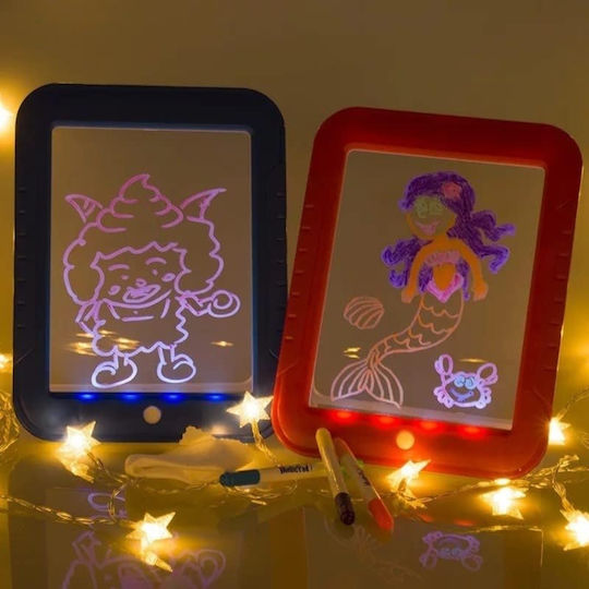 Deluxe Magic Pad Drawing Tablet 8 Light Effects Fluorescent Markers 30 Included Drawings