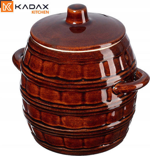 Kadax Vază Utilizare Generală Cu Capac Ceramică Maro 3200ml