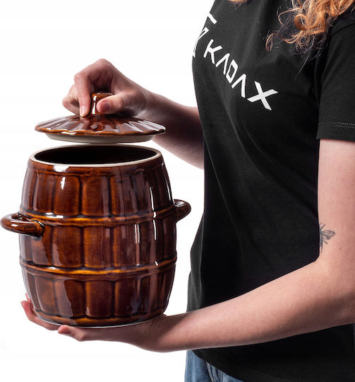 Kadax Vază Utilizare Generală Cu Capac Ceramică Maro 3200ml