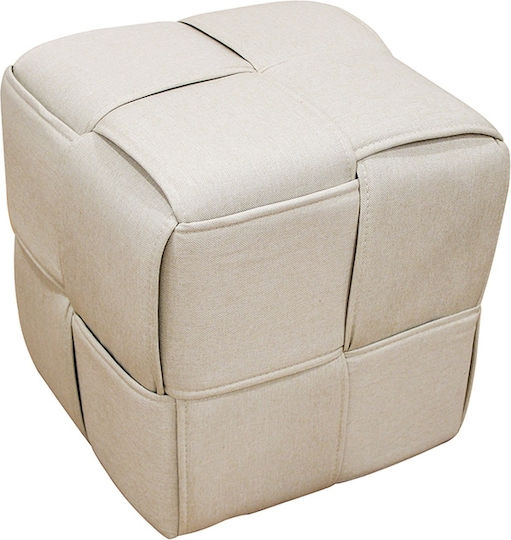 Σκαμπό Σαλονιού Line Cream 40x40x40εκ. Σκαμπό Σαλονιού Line Cream 40x40x40εκ.