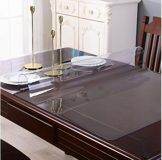 Față de masă din silicon transparent 50x80 cm grosime 1,2 mm aspect de sticlă