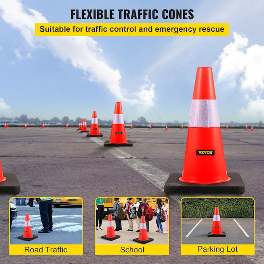 Vevor Traffic Cone Made of Plastic in Orange Colour 28x28cm
