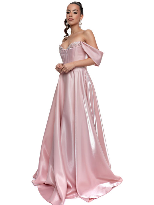 RichgirlBoudoir Satin Dress Evening Pink