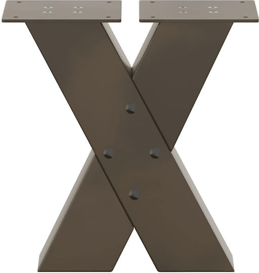 vidaXL Metallic Furniture Leg 2 Pieces Suitable for Table / Coffee Table / Office 30x30cm Brown
