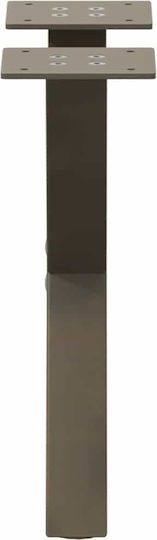 vidaXL Metallic Furniture Leg 2 Pieces Suitable for Table Office 30x30cm Brown