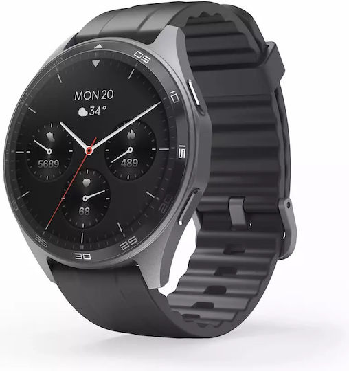 HAMA 7010 46mm Αδιάβροχο Smartwatch με Παλμογράφο (Μαύρο)