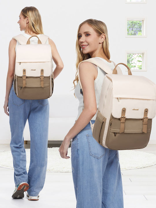 Lovevook Дамско Водоустойчива Чанта Раница за лаптоп 15.6" black/khaki