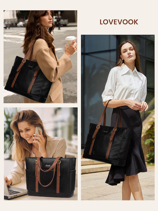 Lovevook Geantă pentru laptop 15.6" Black Brown WB3147