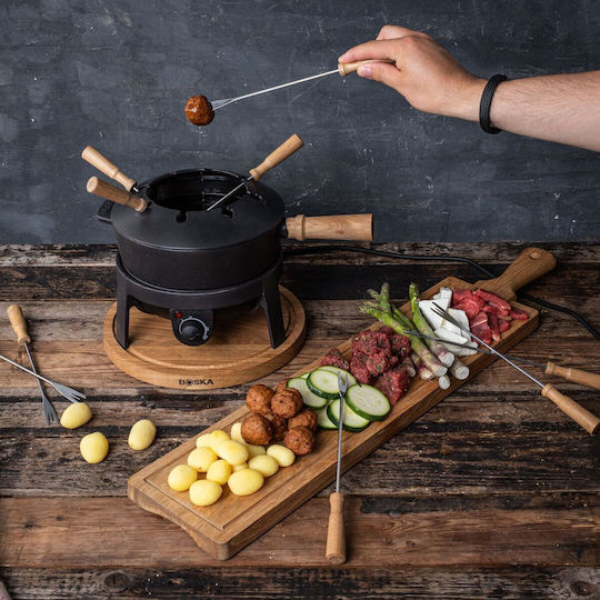 Boska Holland Electric Cast Iron Fondue Pot Black 22x21.7x34.7cm