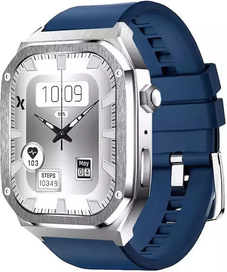 MaxCom FW65 Iron S 55mm Smartwatch με Παλμογράφο (Ασημί)