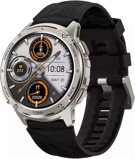 MaxCom FW110 Titan Chronos Titanium Smartwatch με SIM και Παλμογράφο (Ασημί)