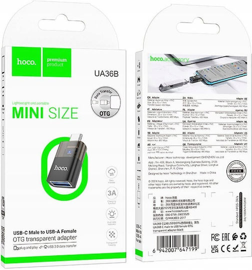 Hoco Μετατροπέας USB-C male σε USB-A male 1τμχ 302499