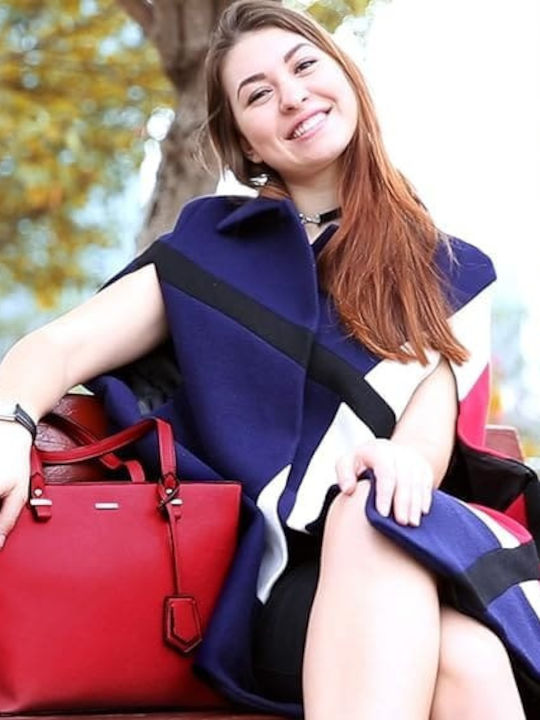 Σετ Γυναικεία Τσάντα Shopper Ώμου Κόκκινη