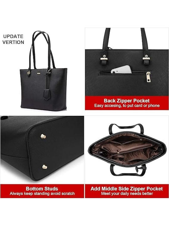 Set Women's Bag Shopper Shoulder Black