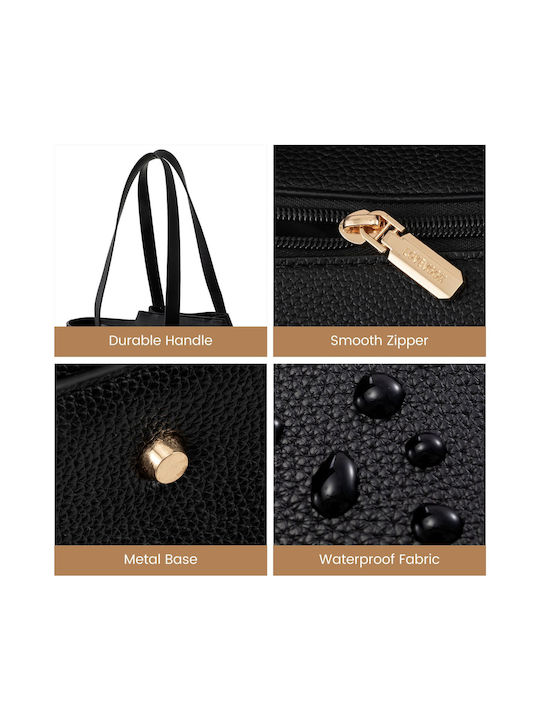 Set Women's Bag Shopper Shoulder Black