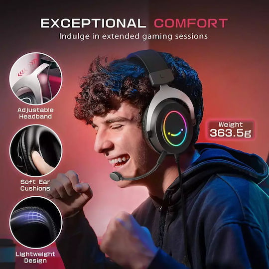 Fifine AmpliGame H3 Over Ear Gaming Headset με σύνδεση 3.5mm / USB Λευκό for Nintendo Switch / PS4 / PS5 / XBOX
