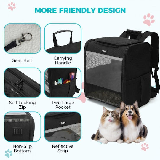Miss Lulu Rucksack für Hunde / Katzen Schwarz