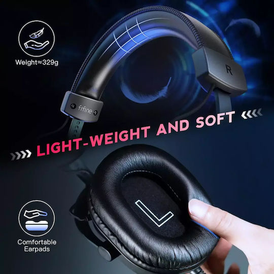 Fifine H9 Over Ear Gaming Headset with 3.5 mm / USB Connectivity for Nintendo Switch / PC / PS4 / PS5 / XBOX