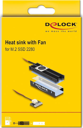DeLock Heat Sink With Fan For M.2 Ssd 2280 Black M.2 SSD-Kühlung Schwarz