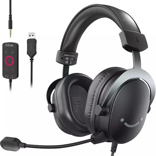 Fifine H9 Over Ear Gaming Headset with 3.5 mm / USB Connectivity for Nintendo Switch / PC / PS4 / PS5 / XBOX