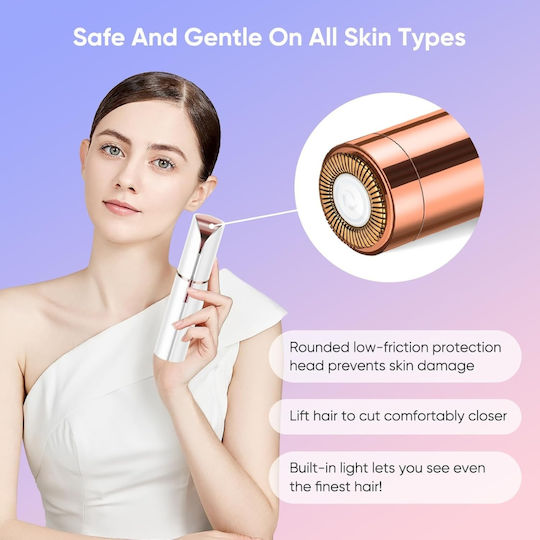 Portable Facial Epilator Pain-free Gentle Hair Removal From Face Body Led Light Hypoallergenic