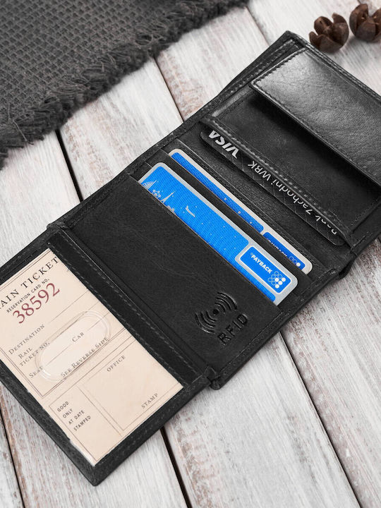 Portofel bărbătesc Clasice cu RFID Negru