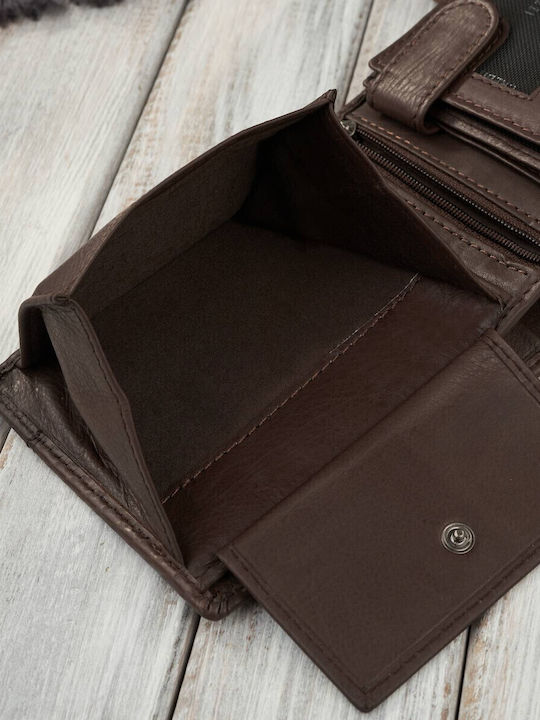 Leather Men's Wallet Classic with RFID Brown