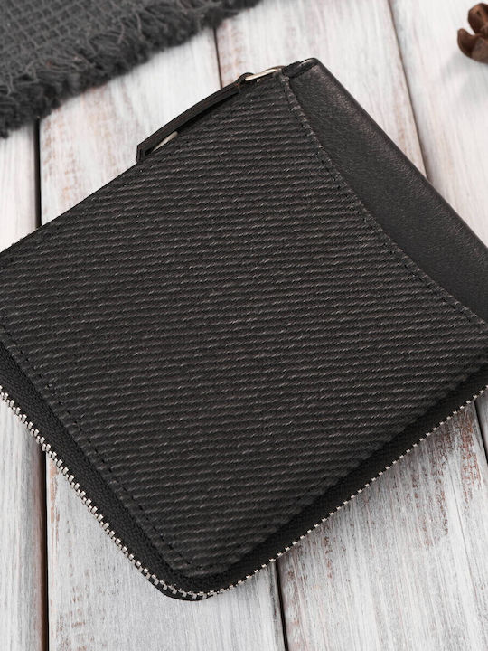 Σετ Δερμάτινο Ανδρικό Πορτοφόλι με RFID Μαύρο