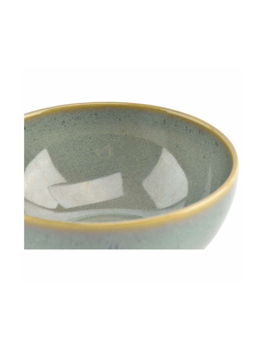 Salt & Pepper Green-blue Solo Serving Bowl Round Ceramic Green with Diameter 14.5cm