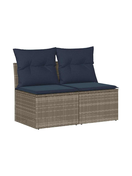 Two-Seater Outdoor Rattan Sofa with Cushions 55x55x69cm