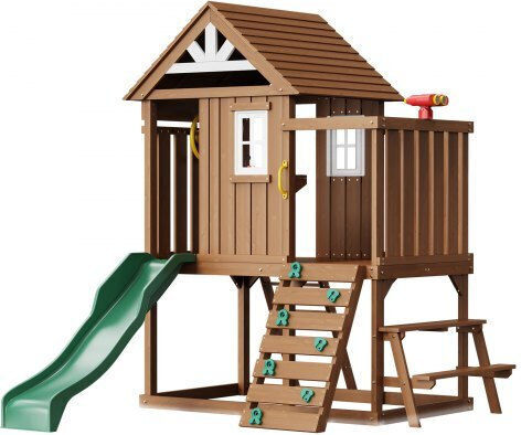 Vevor Hölzernes Kinder Spielhaus Garten mit Rutsche 269x232x310cm