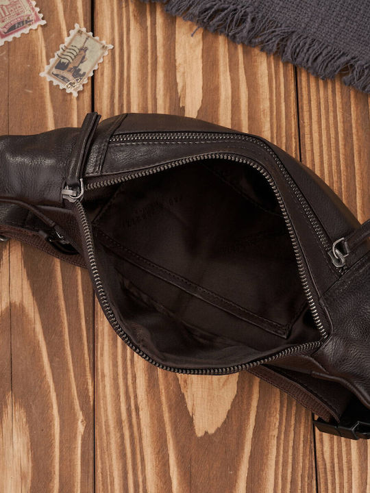Leather Waist Bag Brown