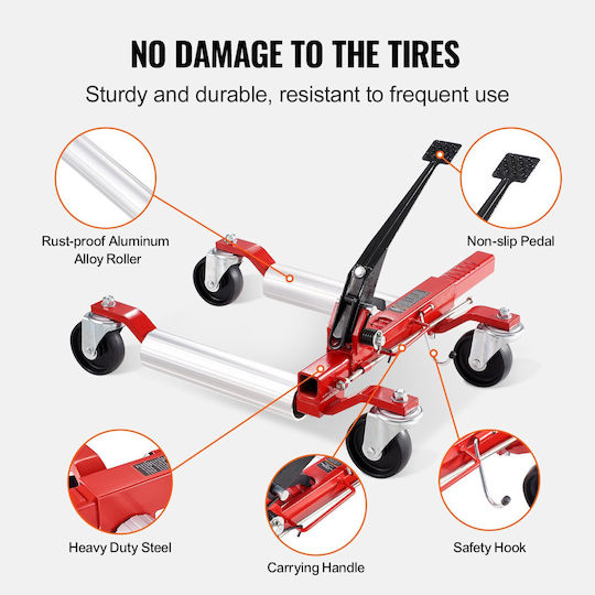 Vevor Wheel Dolly Heavy Duty Vehicle Positioning Tire Jack Car Lifter 1500 Lbs
